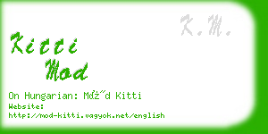 kitti mod business card